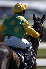 Jockey on horseback